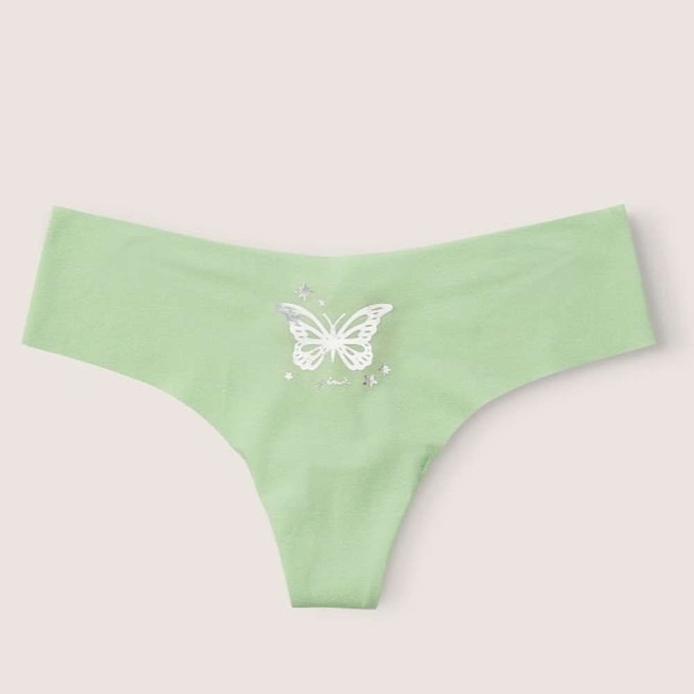 🔥VS Pink lightweight no-show thong panty sz L NWT